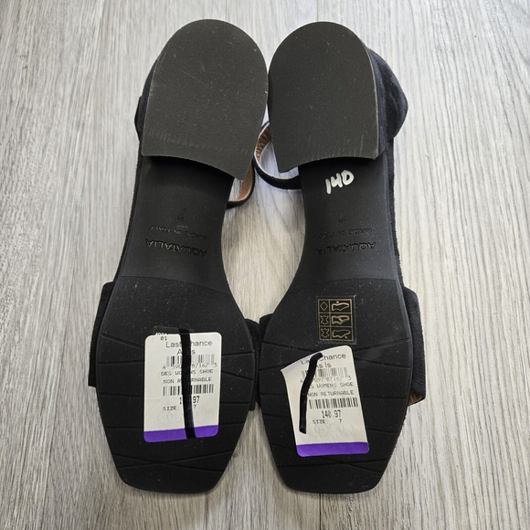 Aquatalia NEW Hildy Open Toed Suede Black Pumps Size 7 Party Office Whimsigoth - Picture 8 of 10